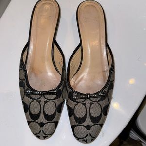 Coach Black and Tan Mules